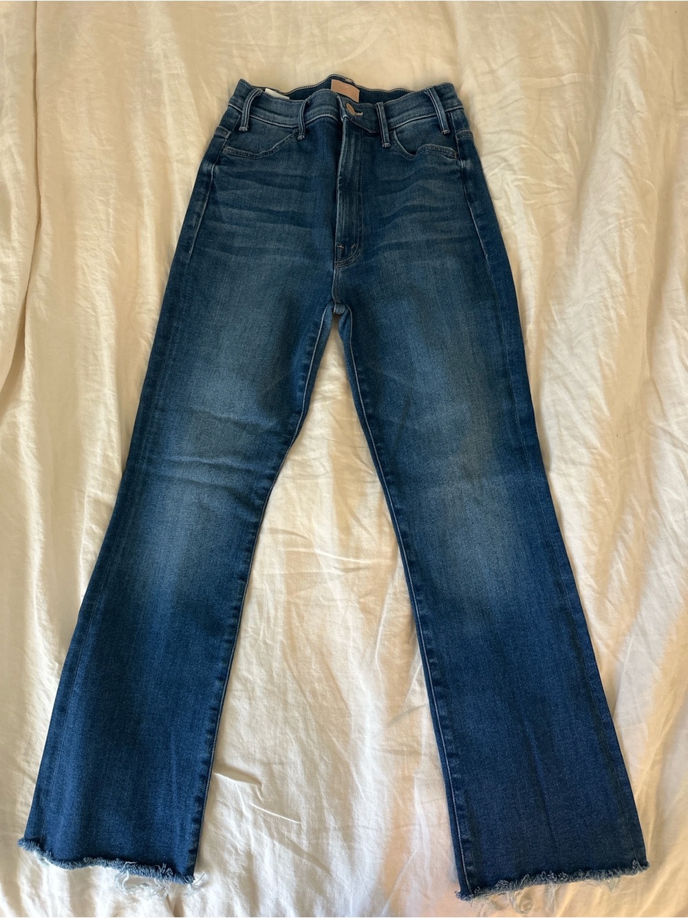 MOTHER Dark Blue High-Rise Straight Jeans